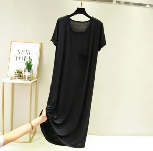 New spring summer night dress women short sleeve nightshirt modal cotton sleepwear nightgowns loose night gown female nightdress