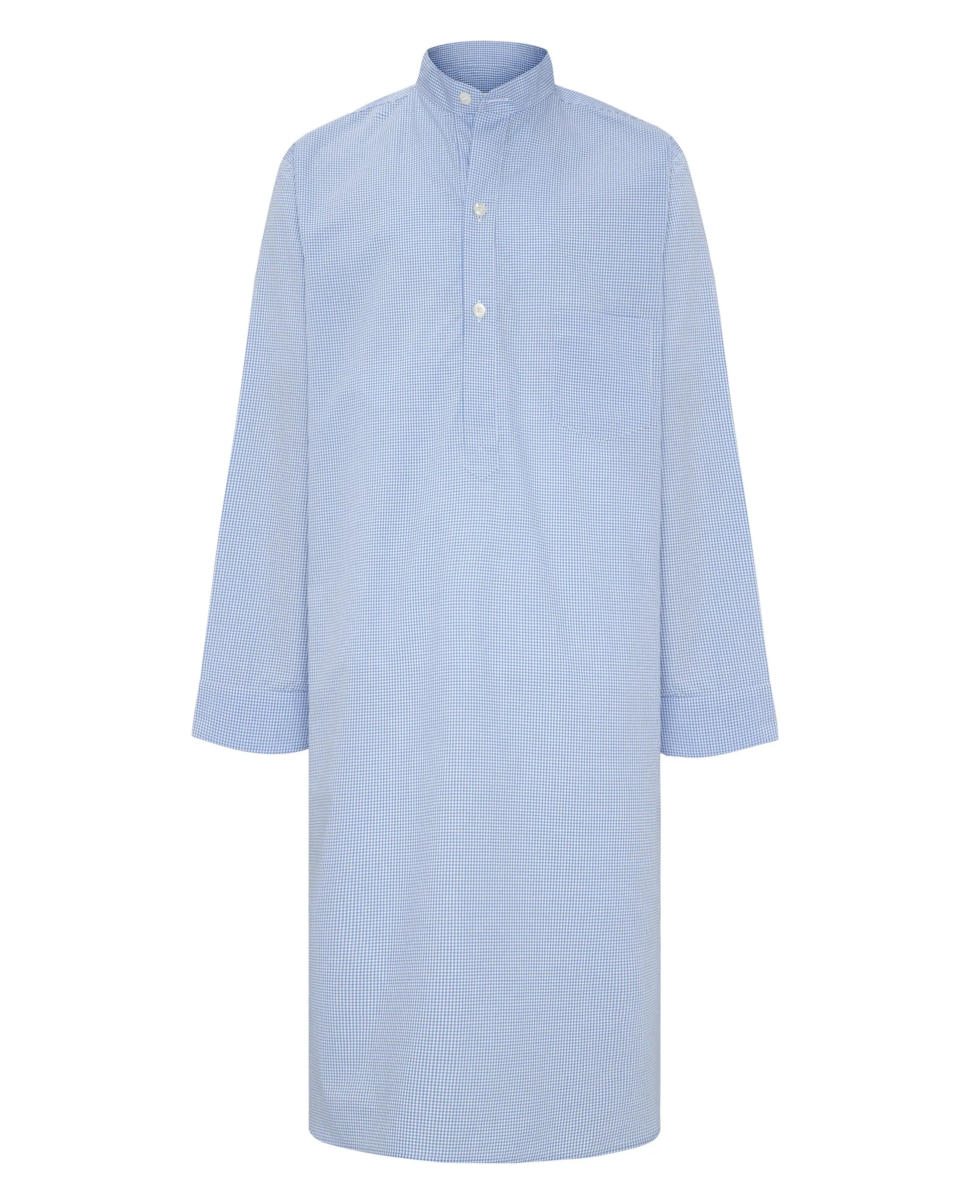 Nightshirt de cuadros blancos y azules