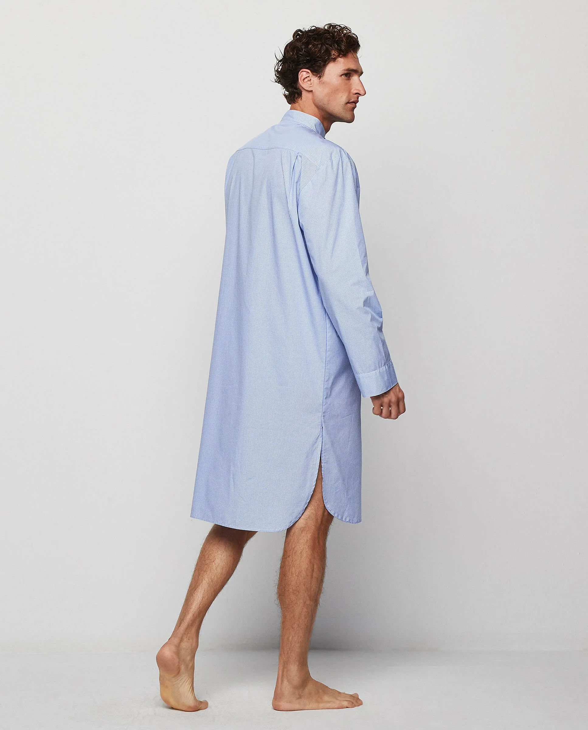 Nightshirt de cuadros blancos y azules