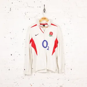 Nike England 2004 Long Sleeve Home Rugby Shirt - White - M