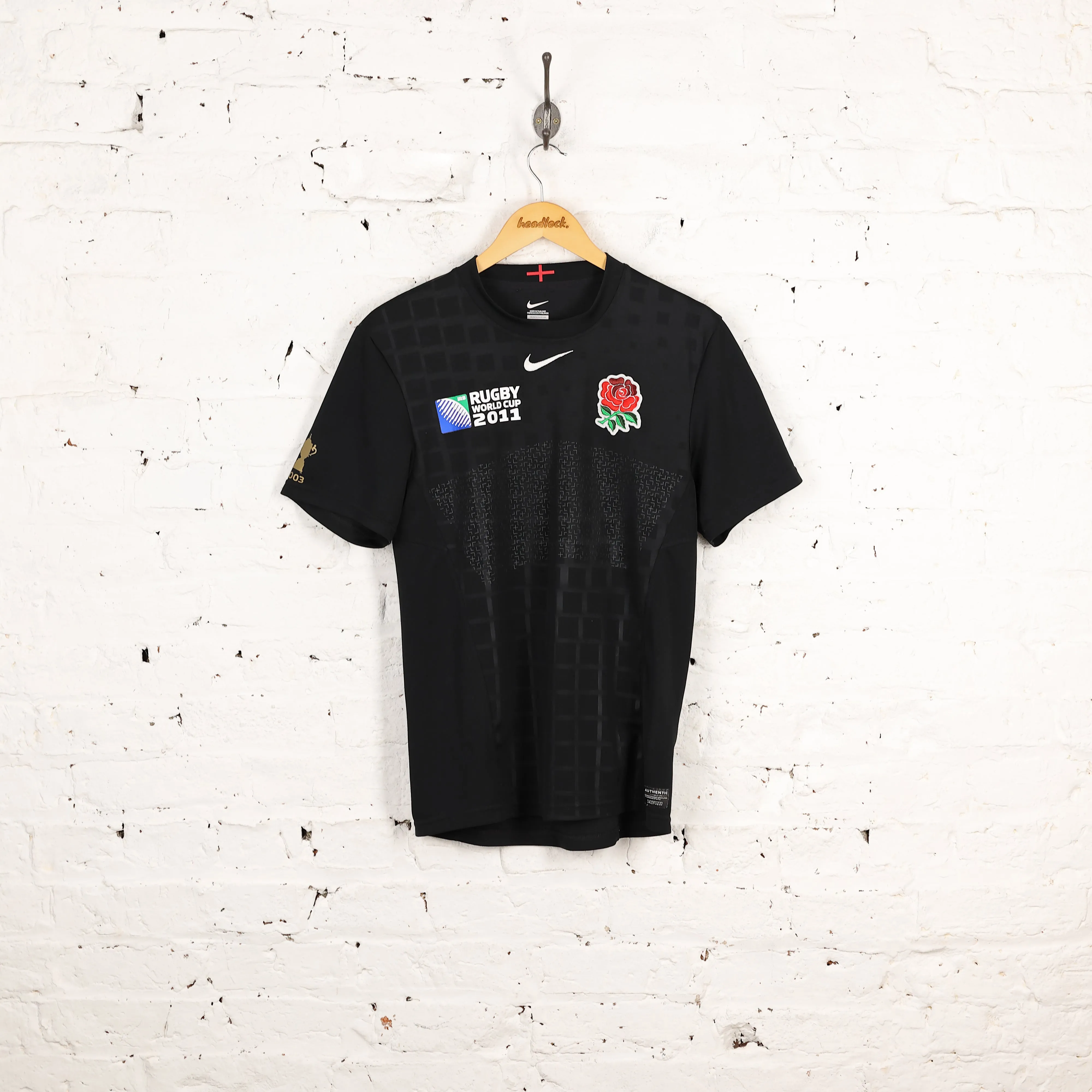 Nike England 2011 Rugby World Cup Away Rugby Shirt - Black - S