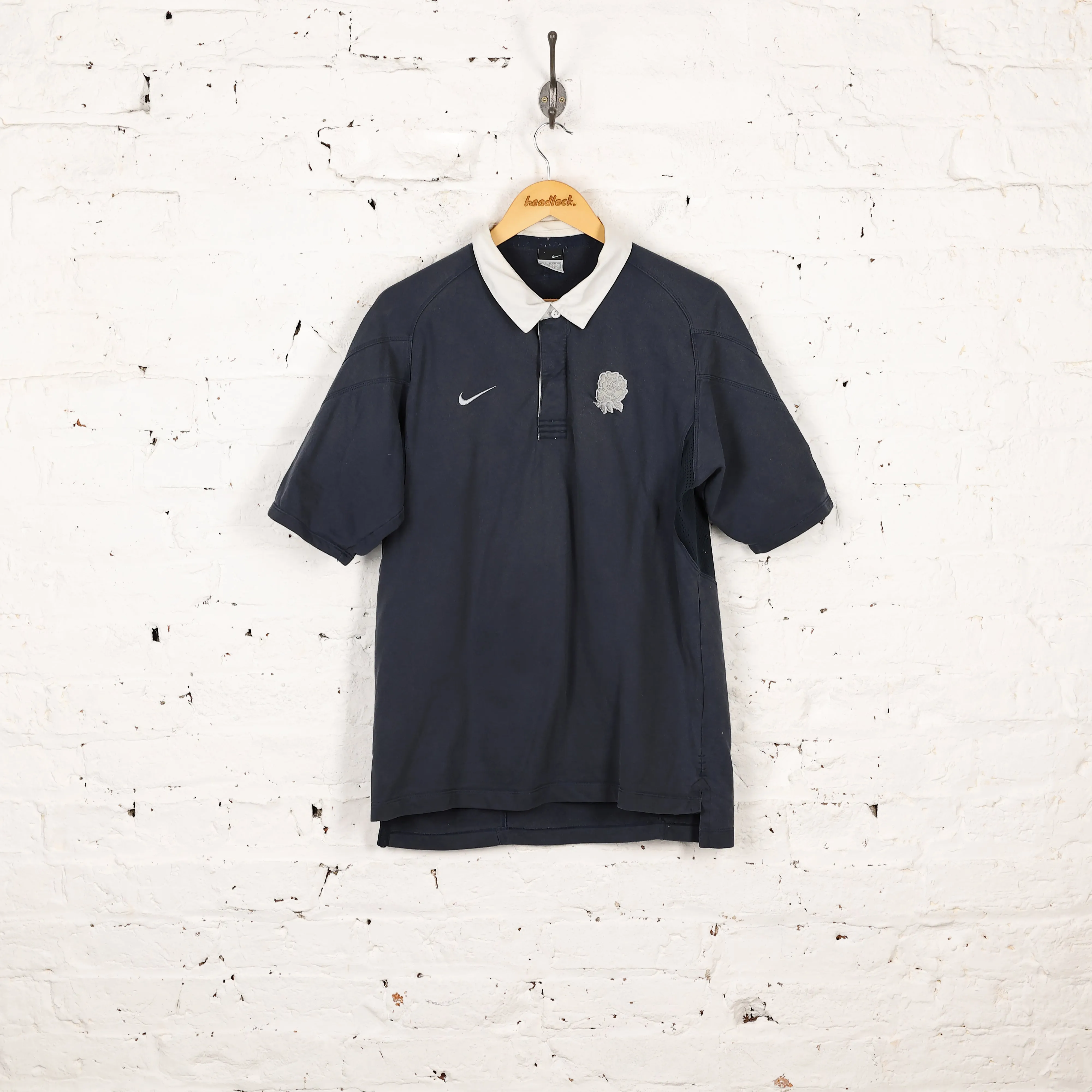 Nike England Rugby Polo Shirt - Black - L