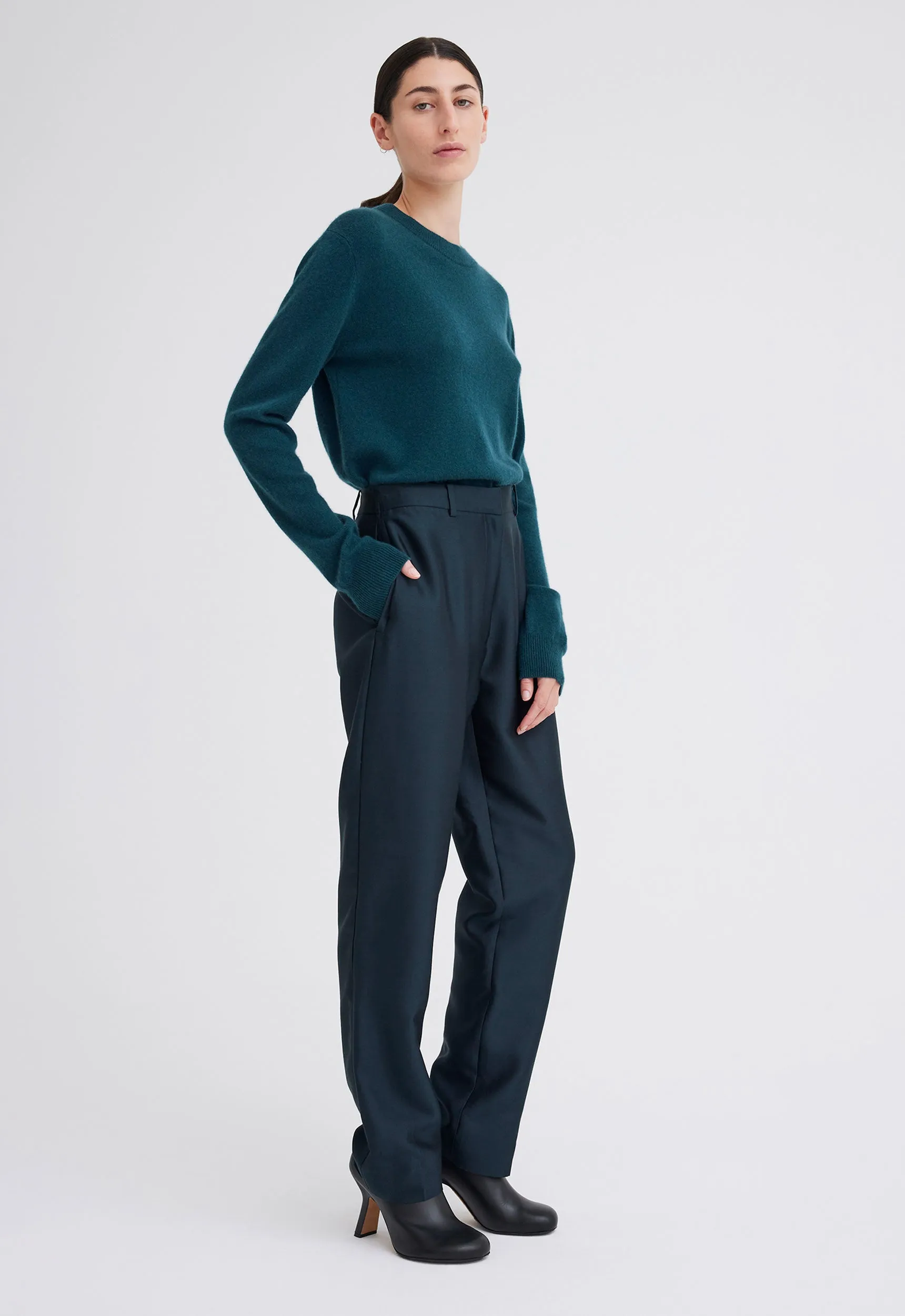 Novel Silk Wool Pant - Bavaria Green