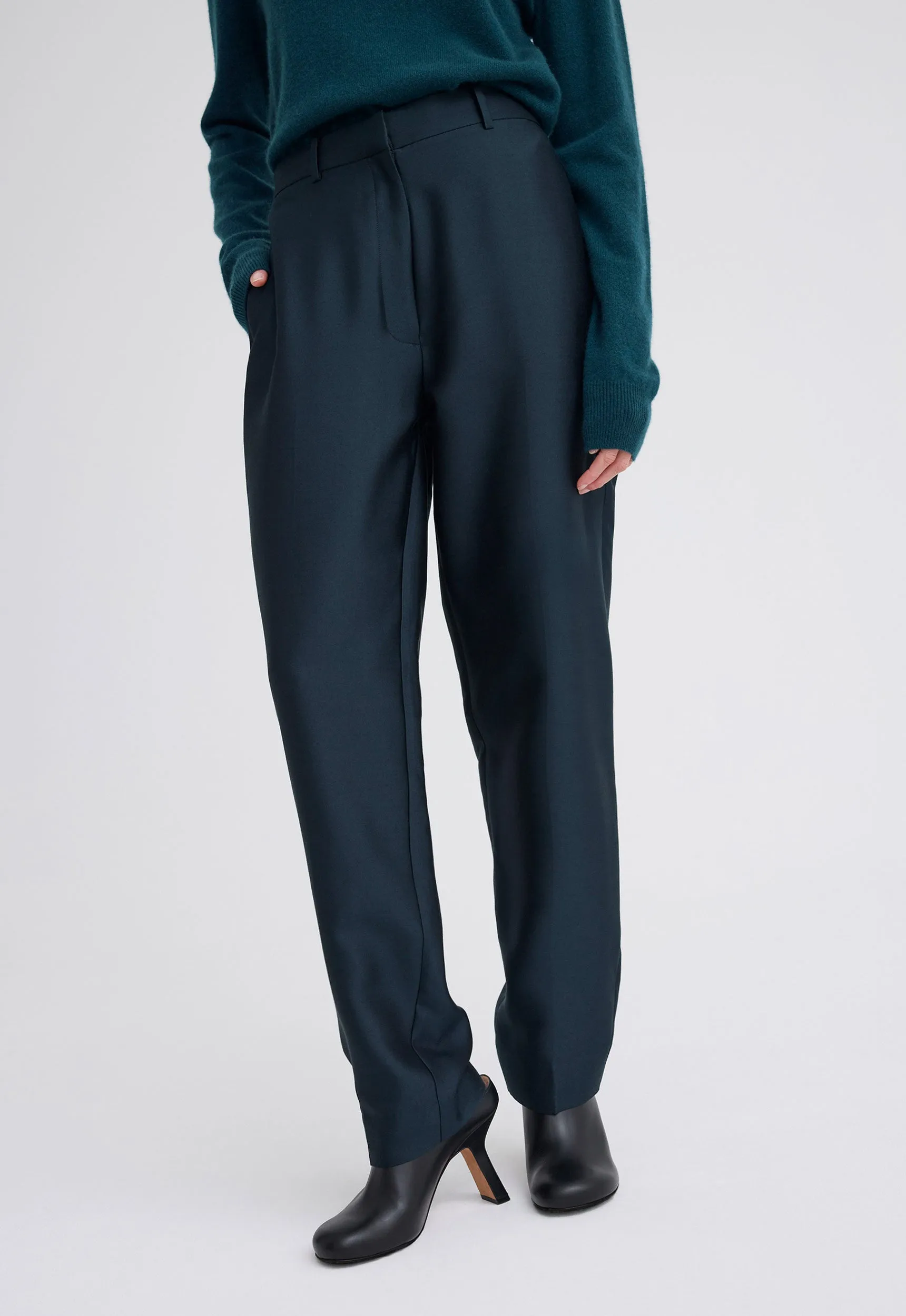Novel Silk Wool Pant - Bavaria Green