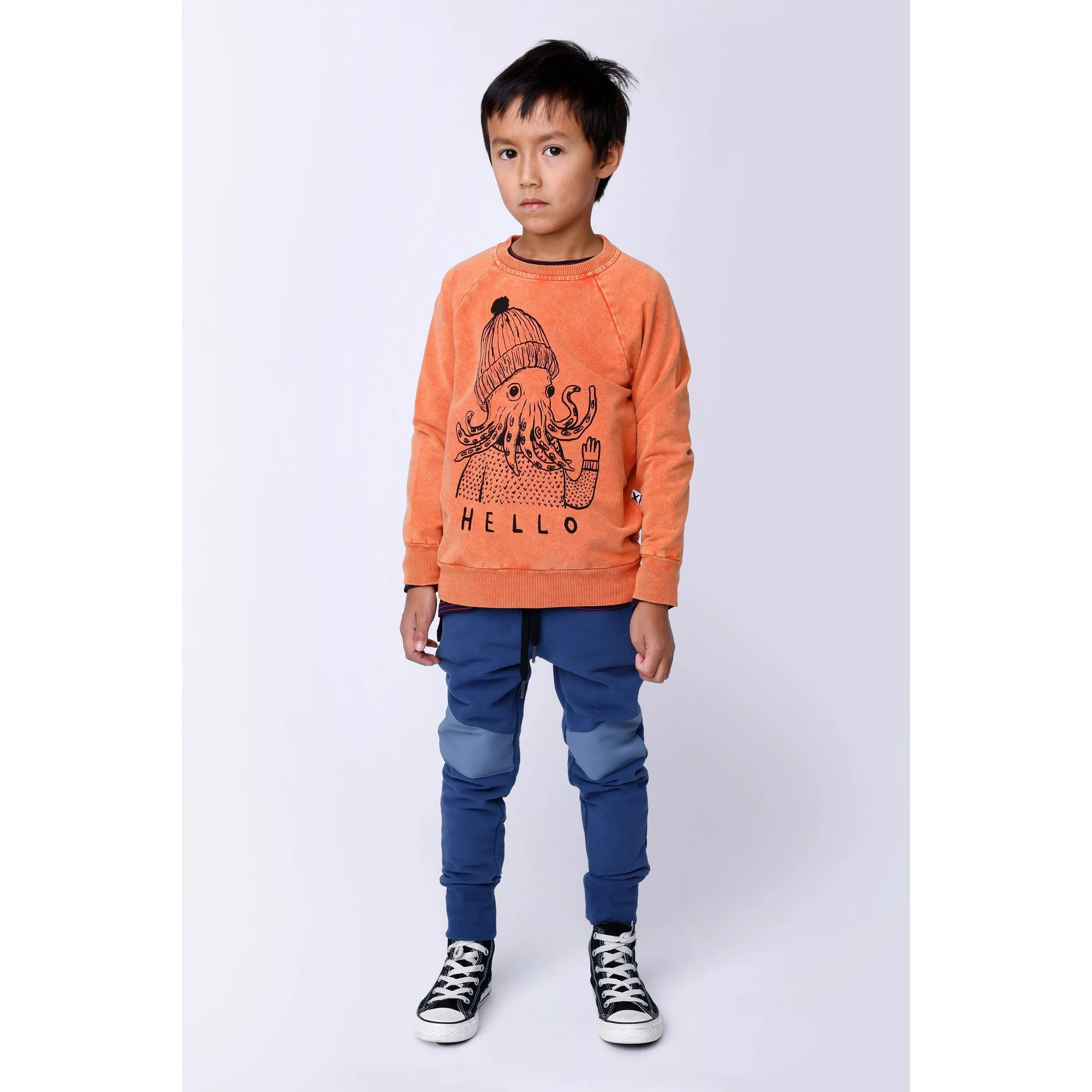 Nylon Patch Furry Trackies - Navy