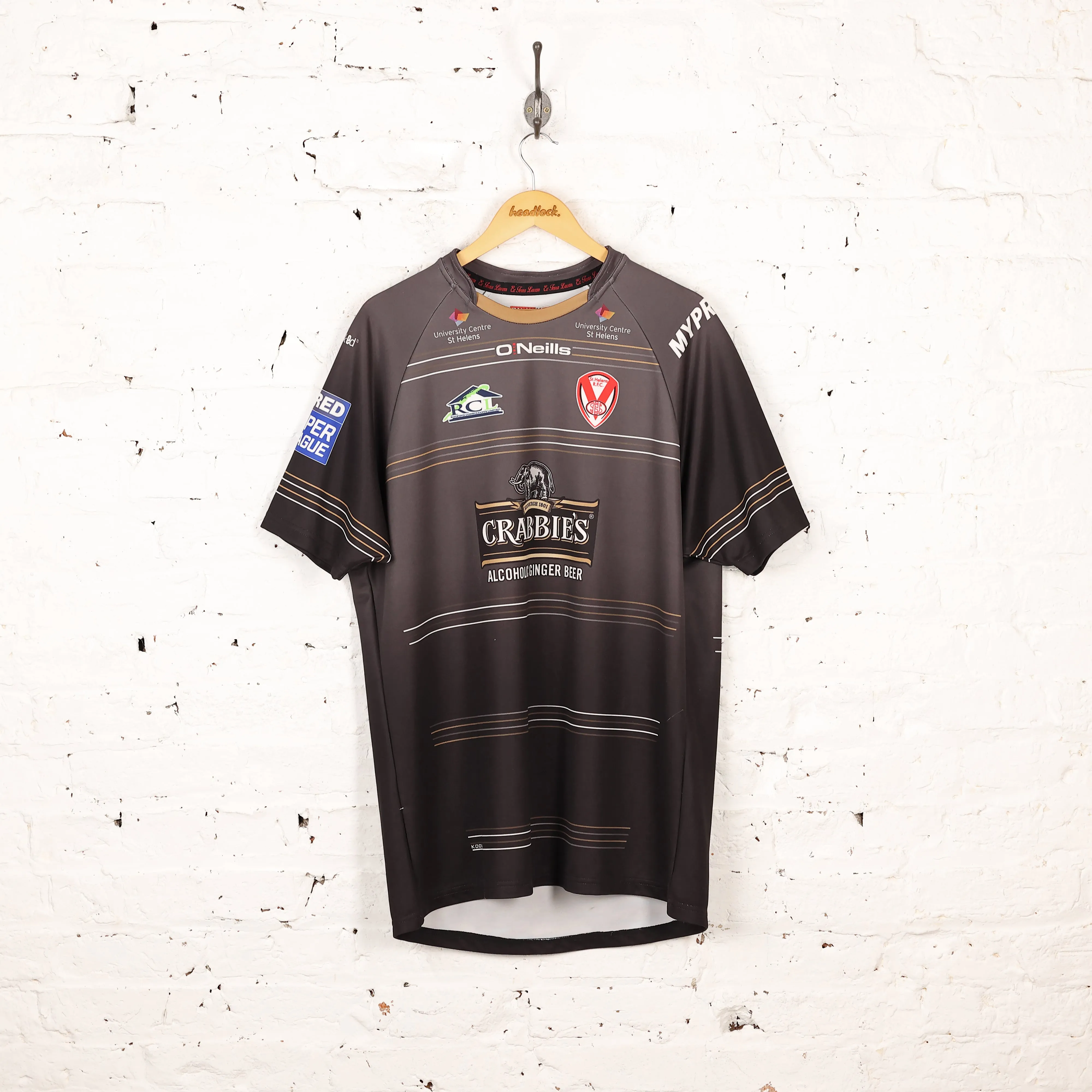 O Neills St Helens 2018 Away Rugby Shirt - Grey - XXL