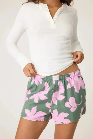 Olive Flannel Shorts