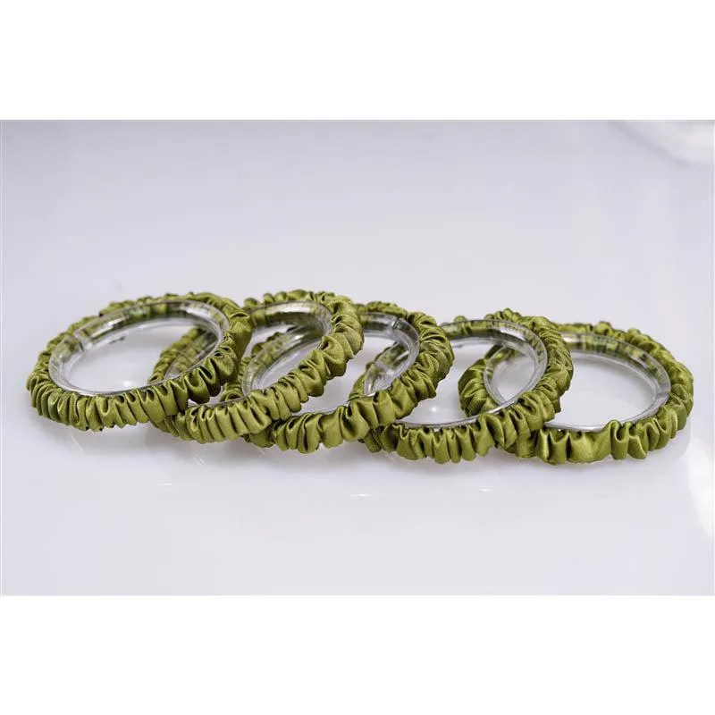 Olive green silk scrunchies mini