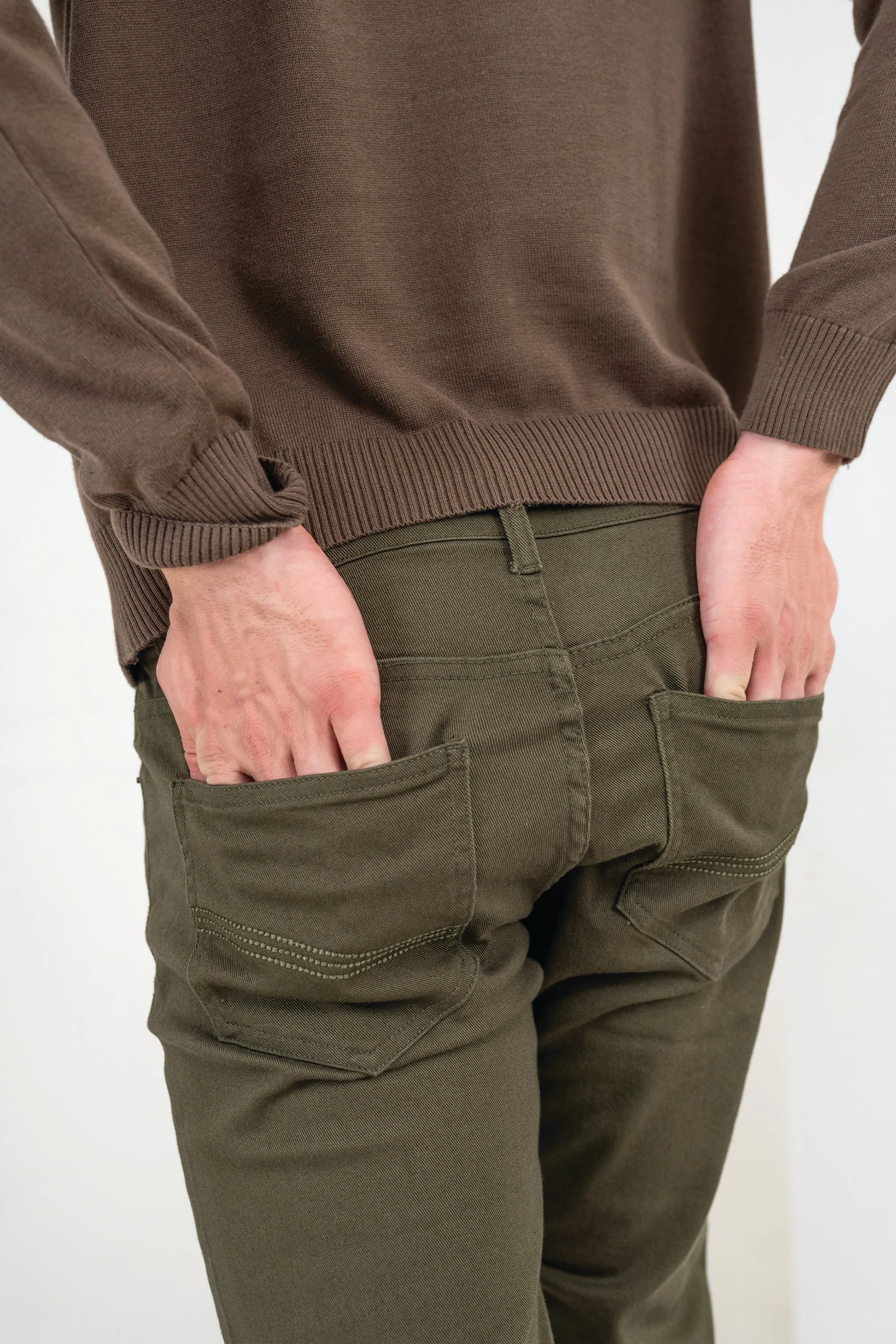 Olive Slim Fit Pants