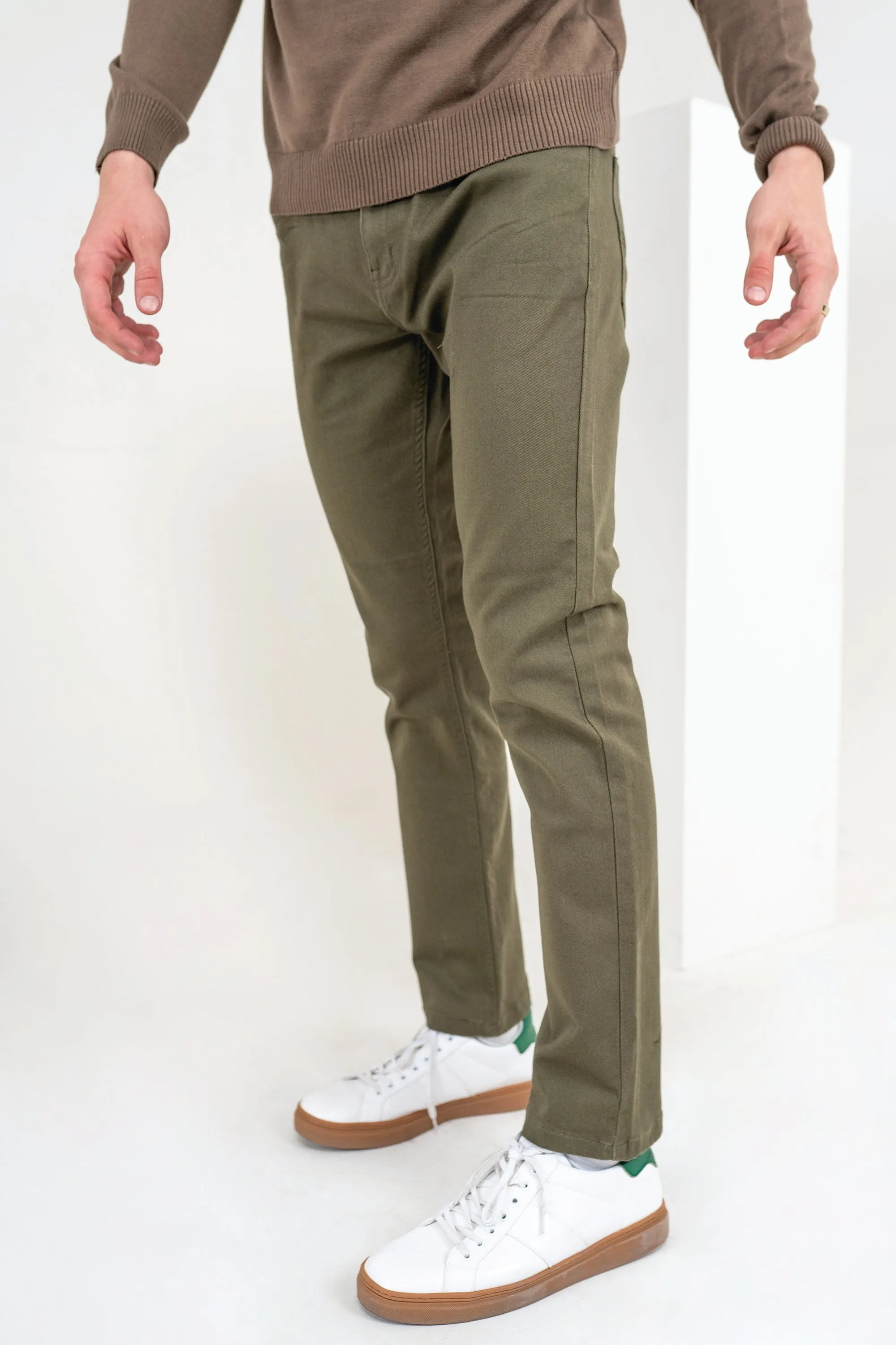 Olive Slim Fit Pants