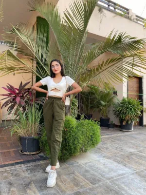 Olive straight leg pants