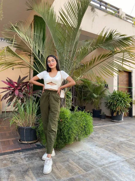 Olive straight leg pants