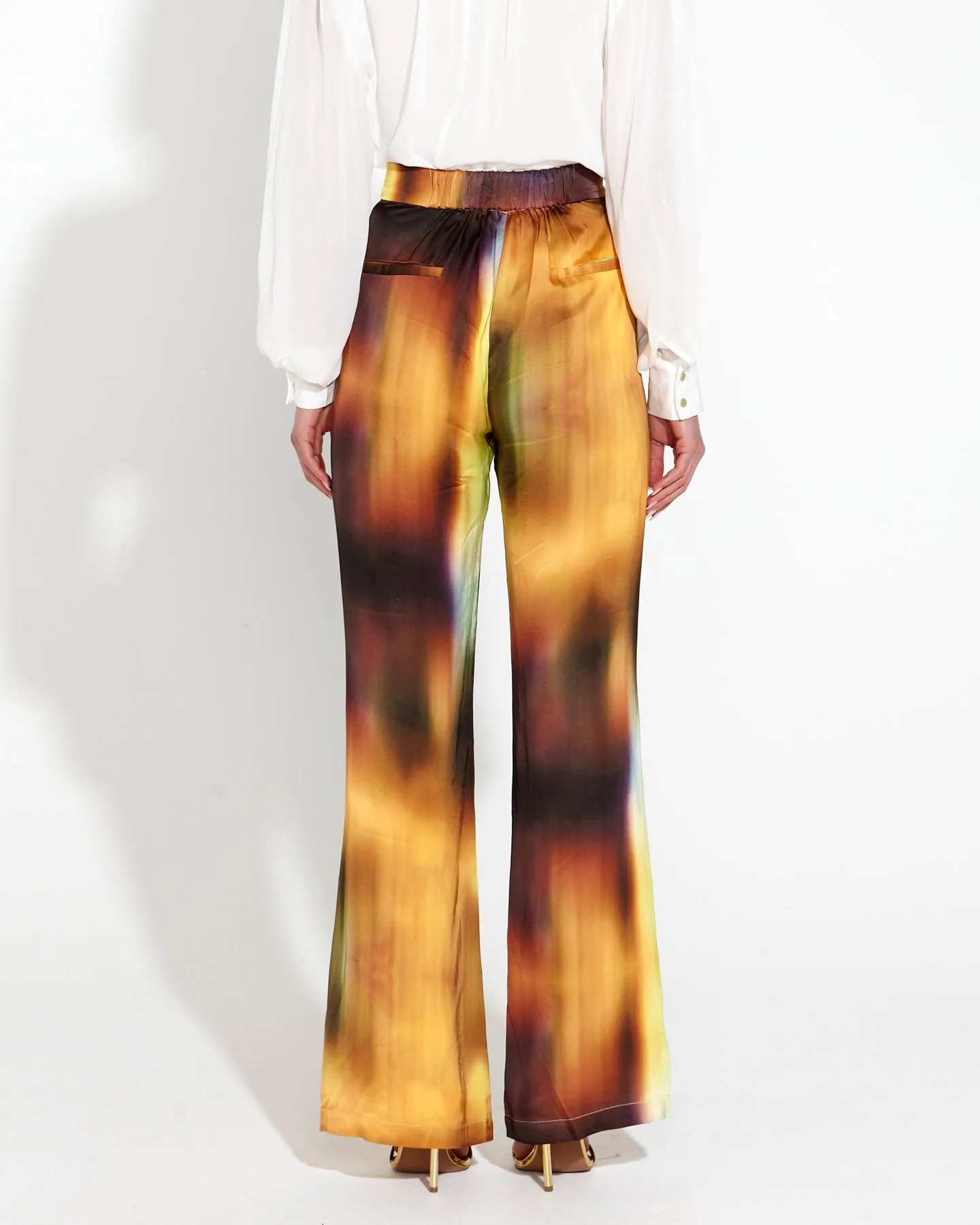 Orbit Satin Straight Leg Pants - Gradient
