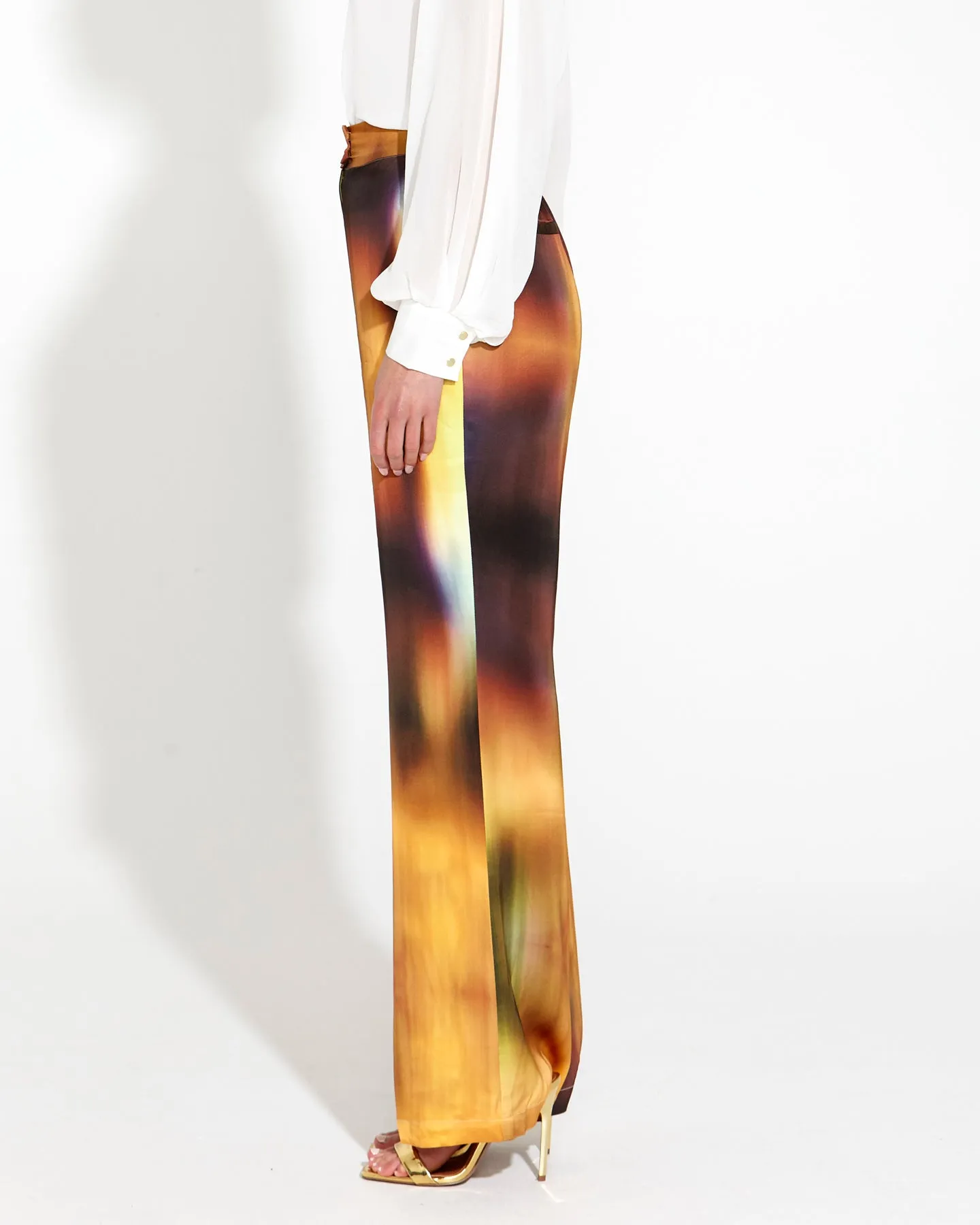 Orbit Satin Straight Leg Pants - Gradient