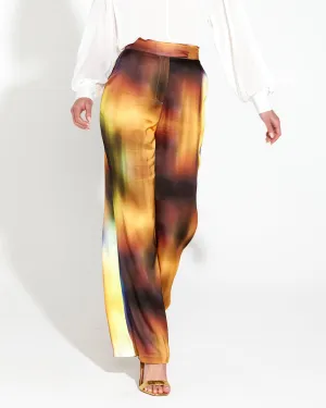Orbit Satin Straight Leg Pants - Gradient