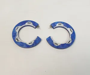 Ovazania large blue hoops with cute design