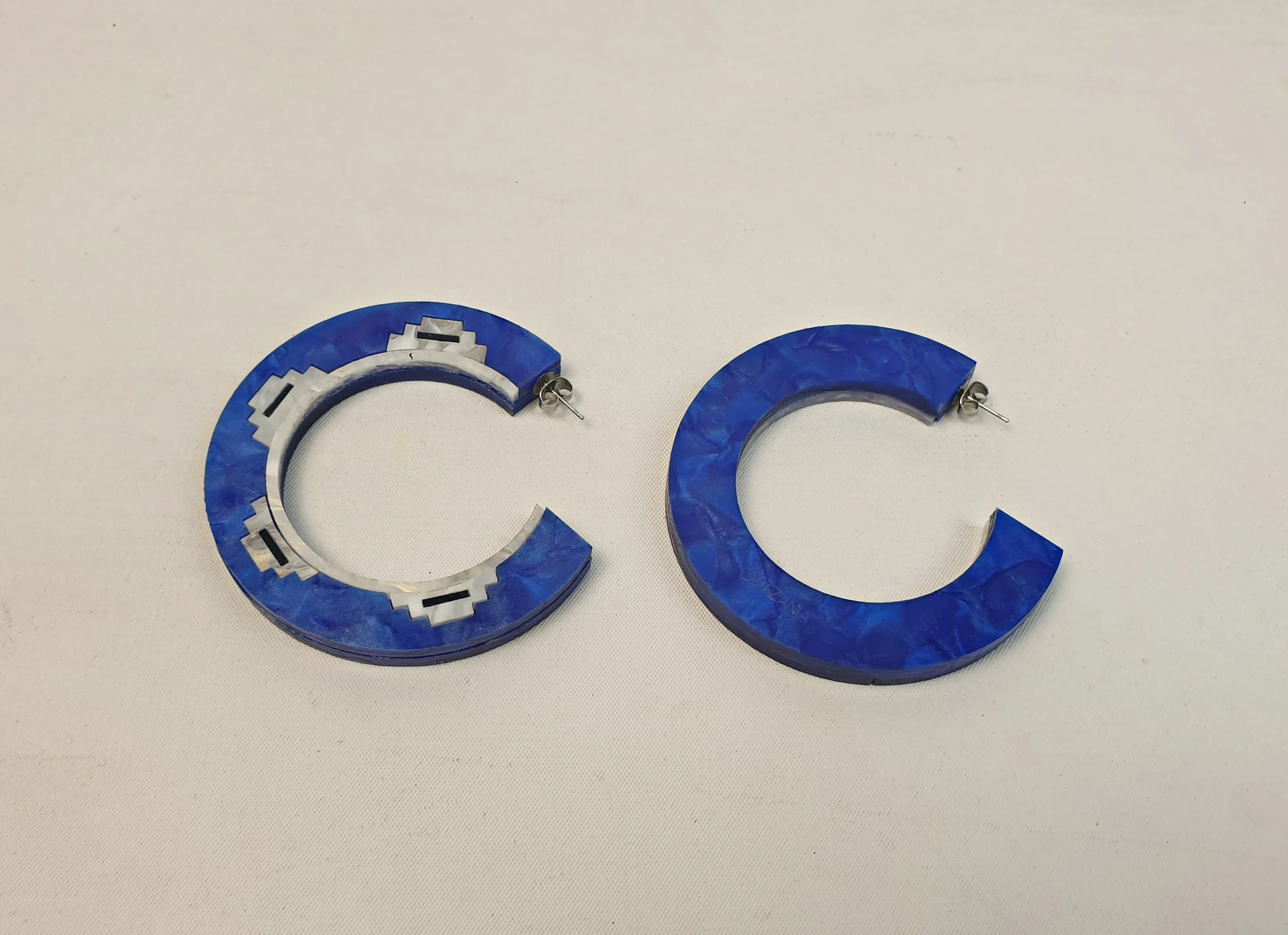 Ovazania large blue hoops with cute design