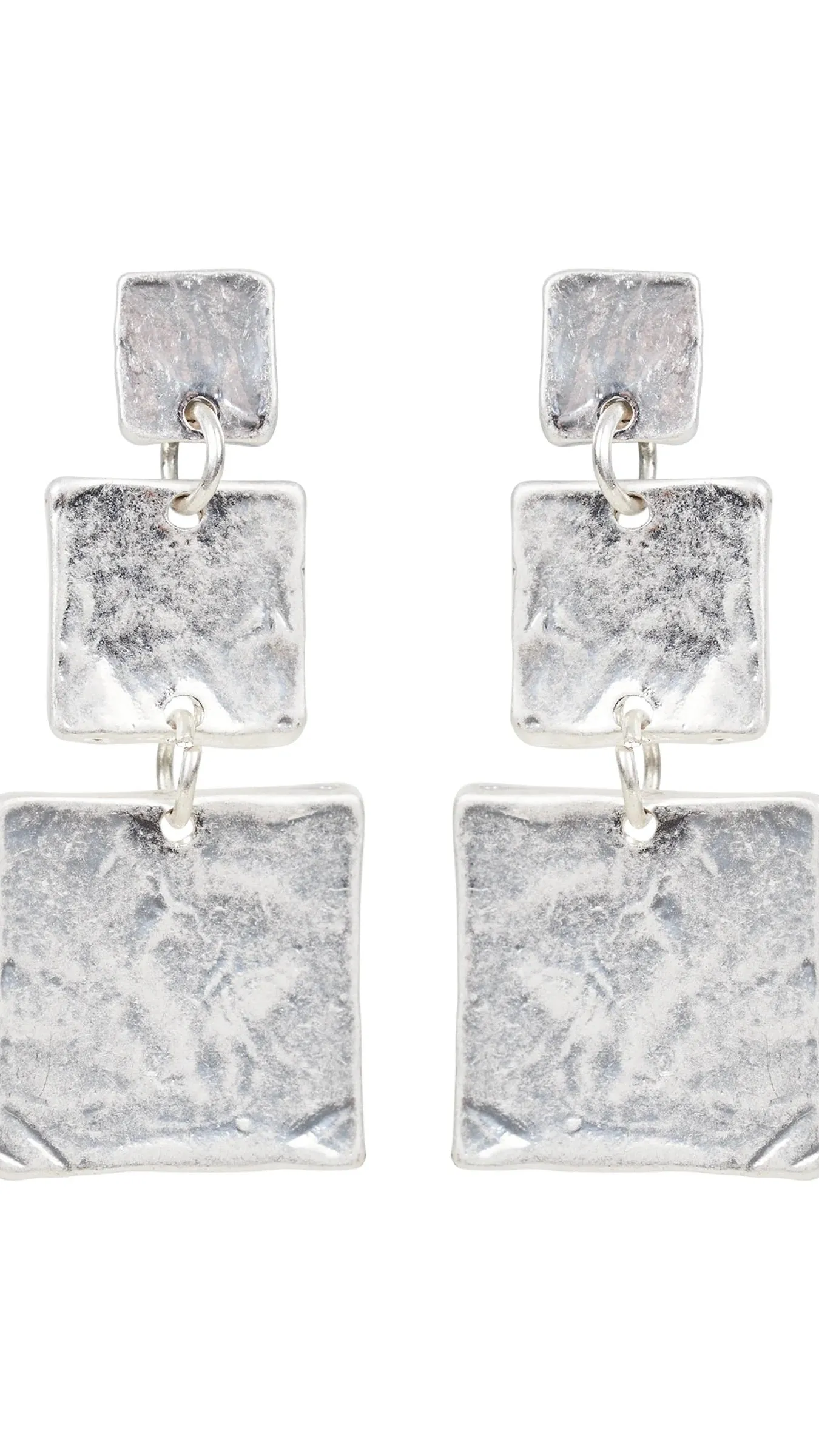 Paarl Square Drop Earring Silver