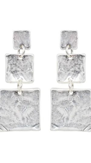 Paarl Square Drop Earring Silver
