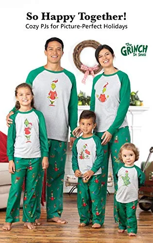 PajamaGram Fun Holiday Grinch Pajamas - Family PJs, Gray, Women's, M, 8-10
