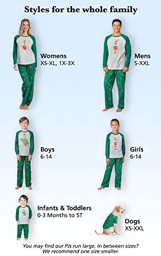 PajamaGram Fun Holiday Grinch Pajamas - Family PJs, Gray, Women's, M, 8-10