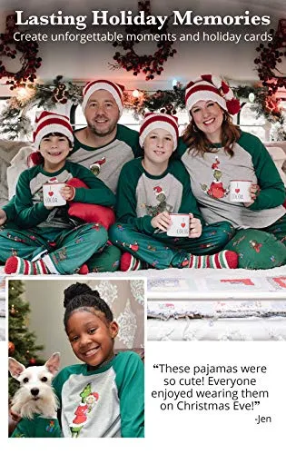 PajamaGram Fun Holiday Grinch Pajamas - Family PJs, Gray, Women's, M, 8-10