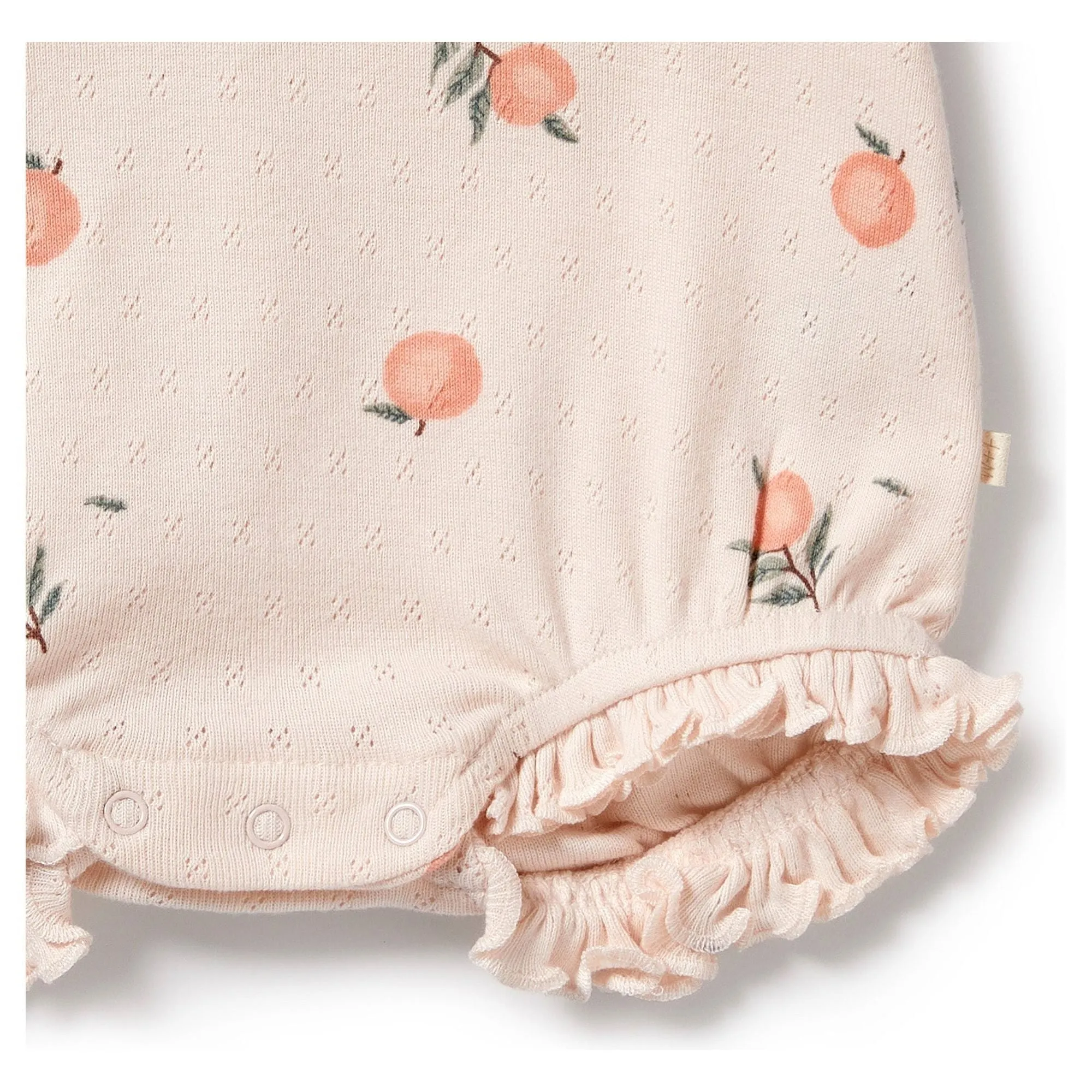 Peaches Organic Pointelle Ruffle Growsuit