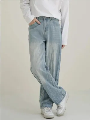 Peated Straight-leg Jeans
