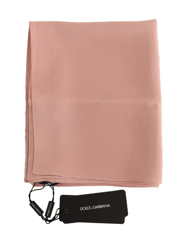 Pink Silk Wrap Scarf