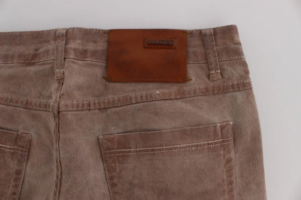 Pink Wash Cotton Stretch Slim Fit Jeans