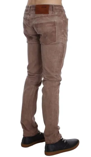 Pink Wash Cotton Stretch Slim Fit Jeans