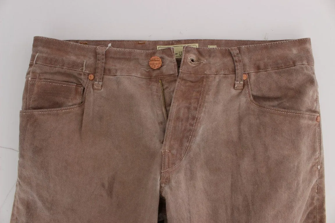 Pink Wash Cotton Stretch Slim Fit Jeans