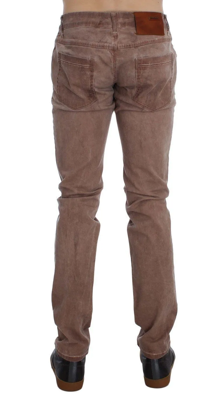 Pink Wash Cotton Stretch Slim Fit Jeans