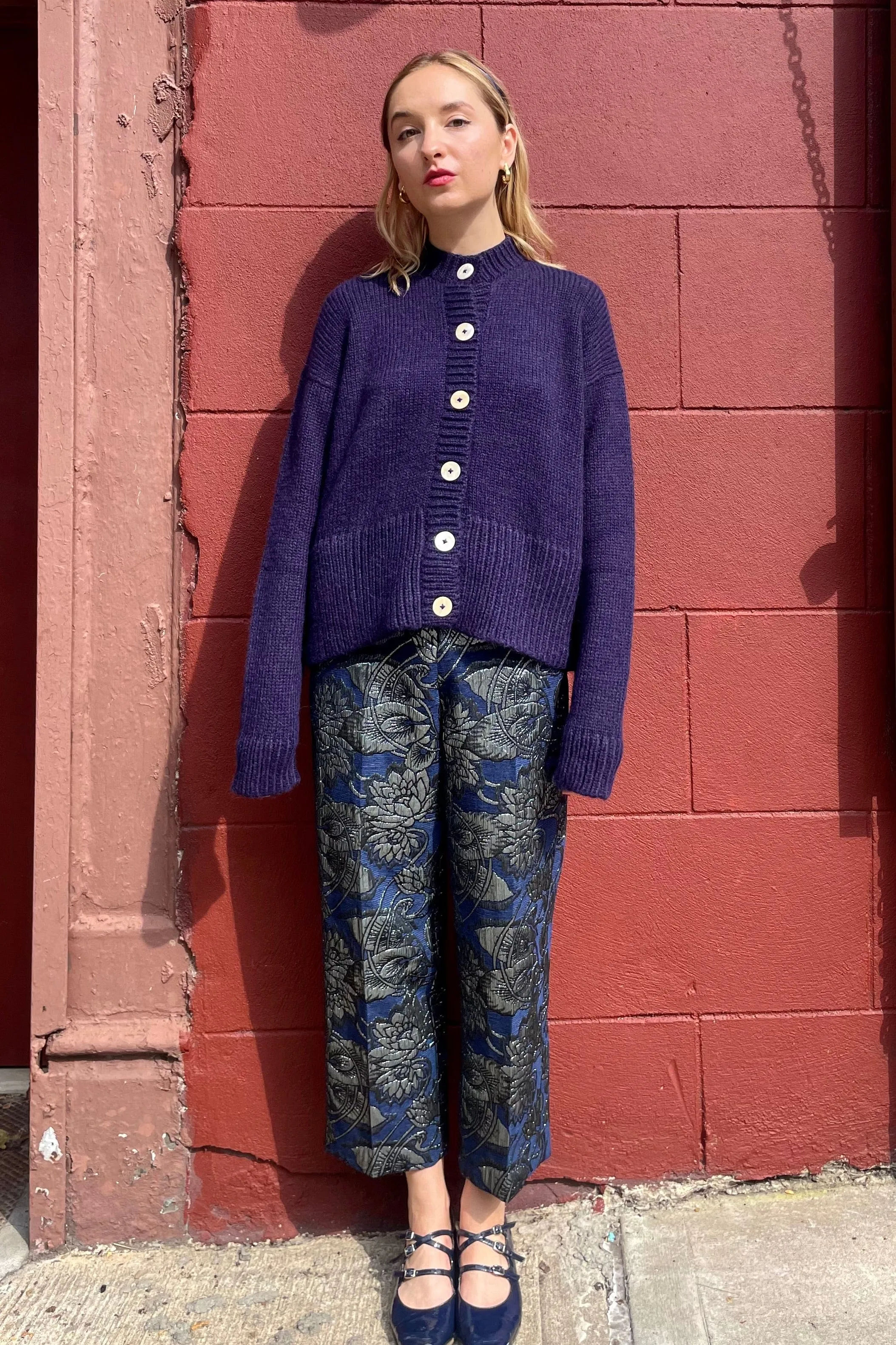 Piper Pant in Sapphire Brocade