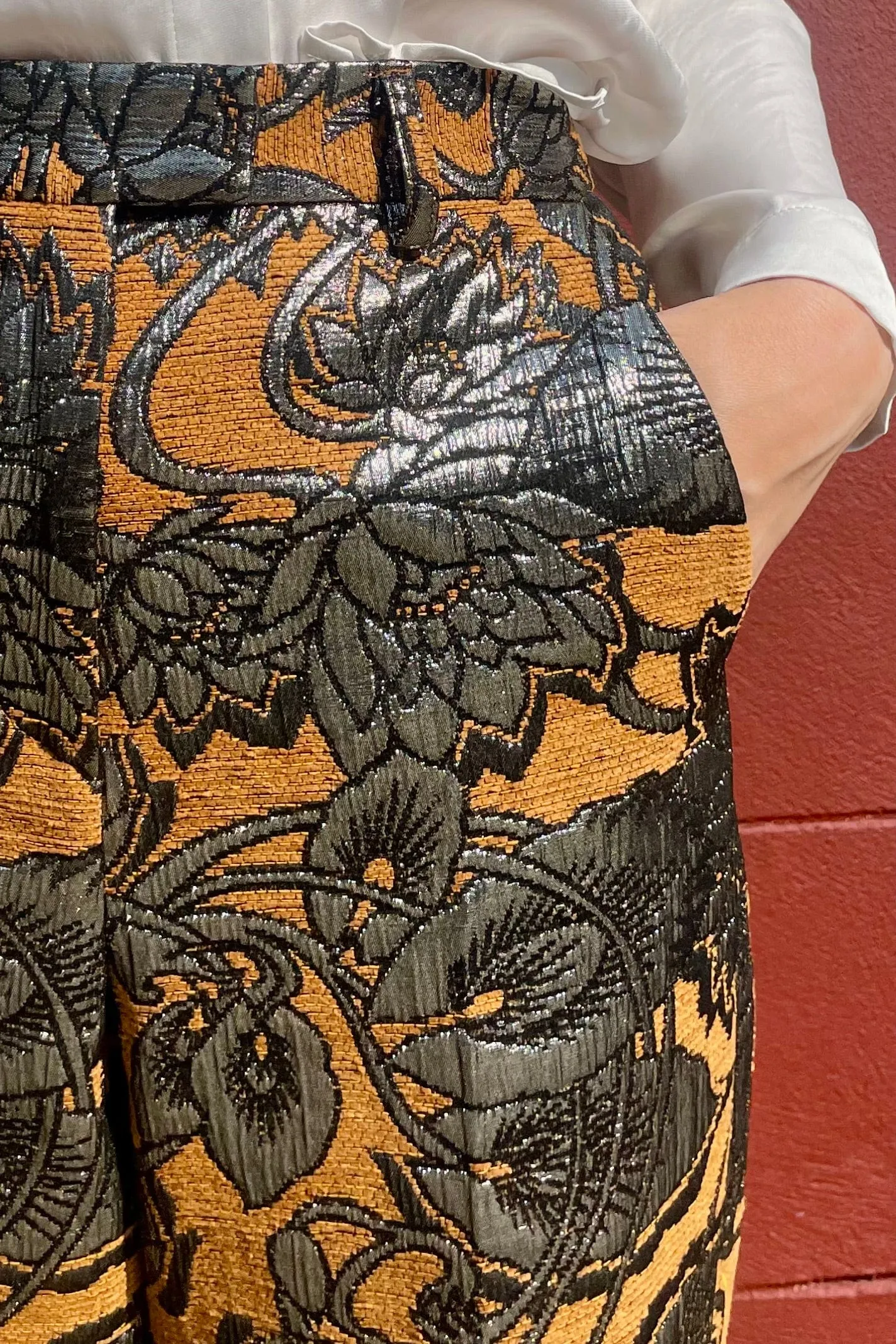 Piper Pant in Sapphire Brocade
