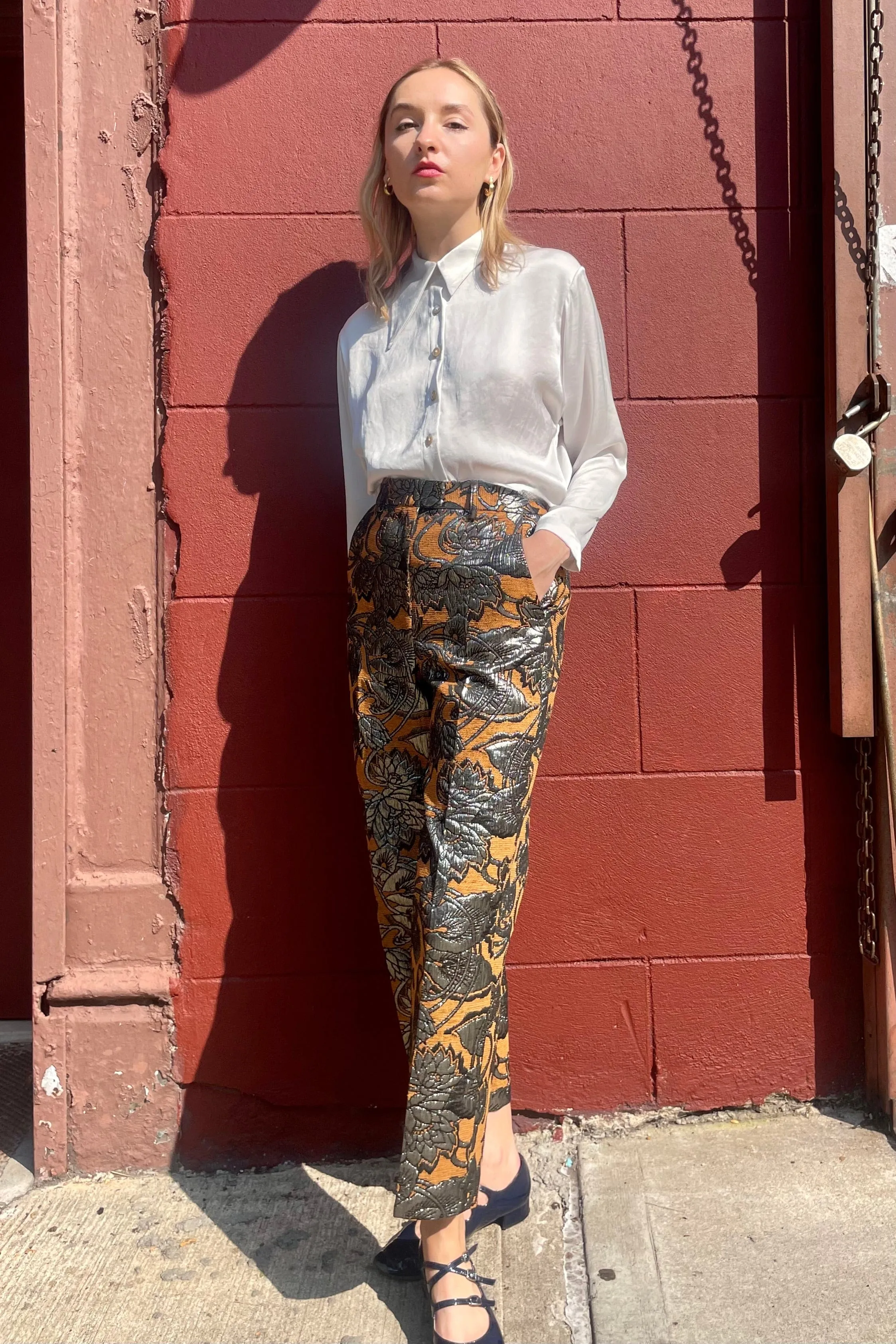 Piper Pant in Sapphire Brocade