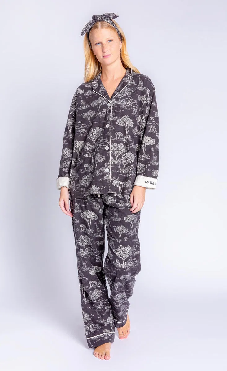 PJ Salvage Go Wild Flannel PJ Set