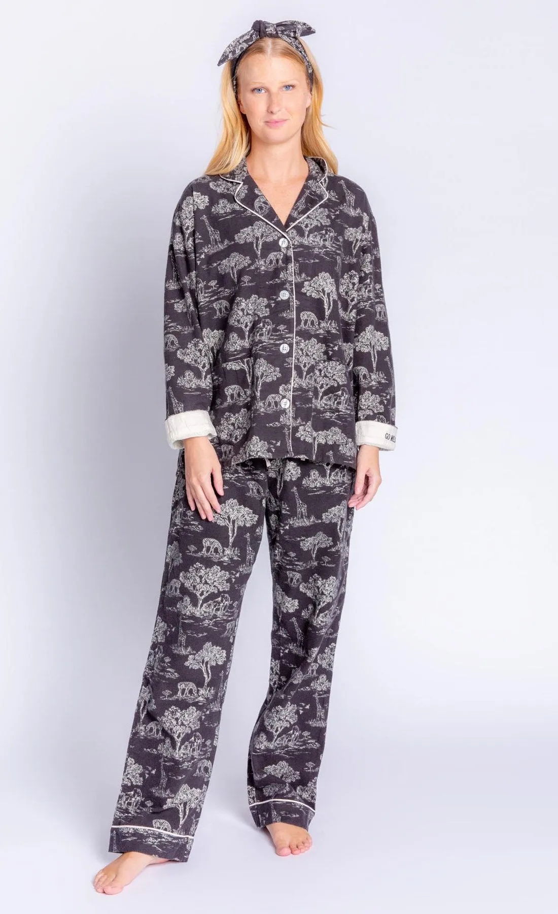 PJ Salvage Go Wild Flannel PJ Set