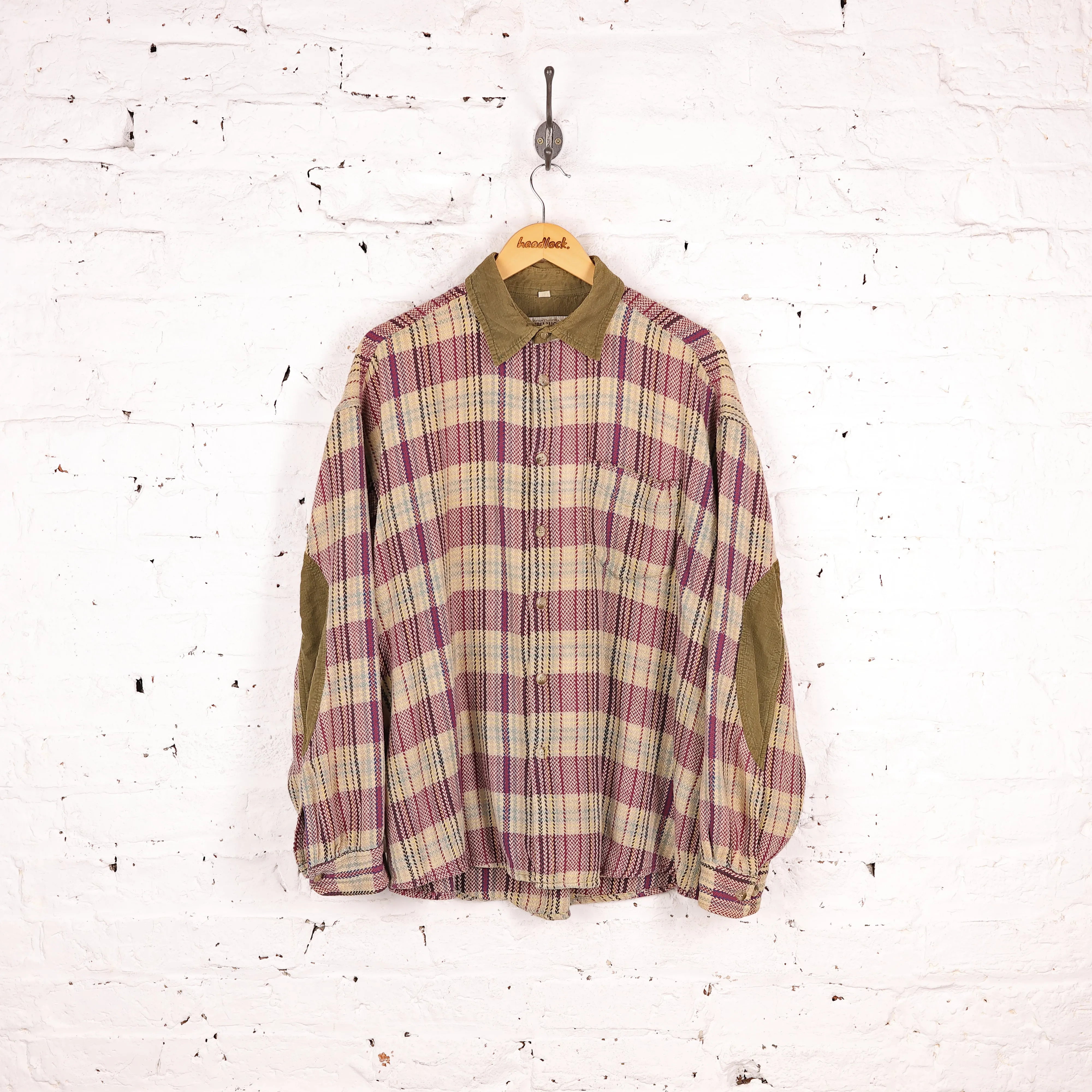 Plaid Check Shirt - Beige - XL