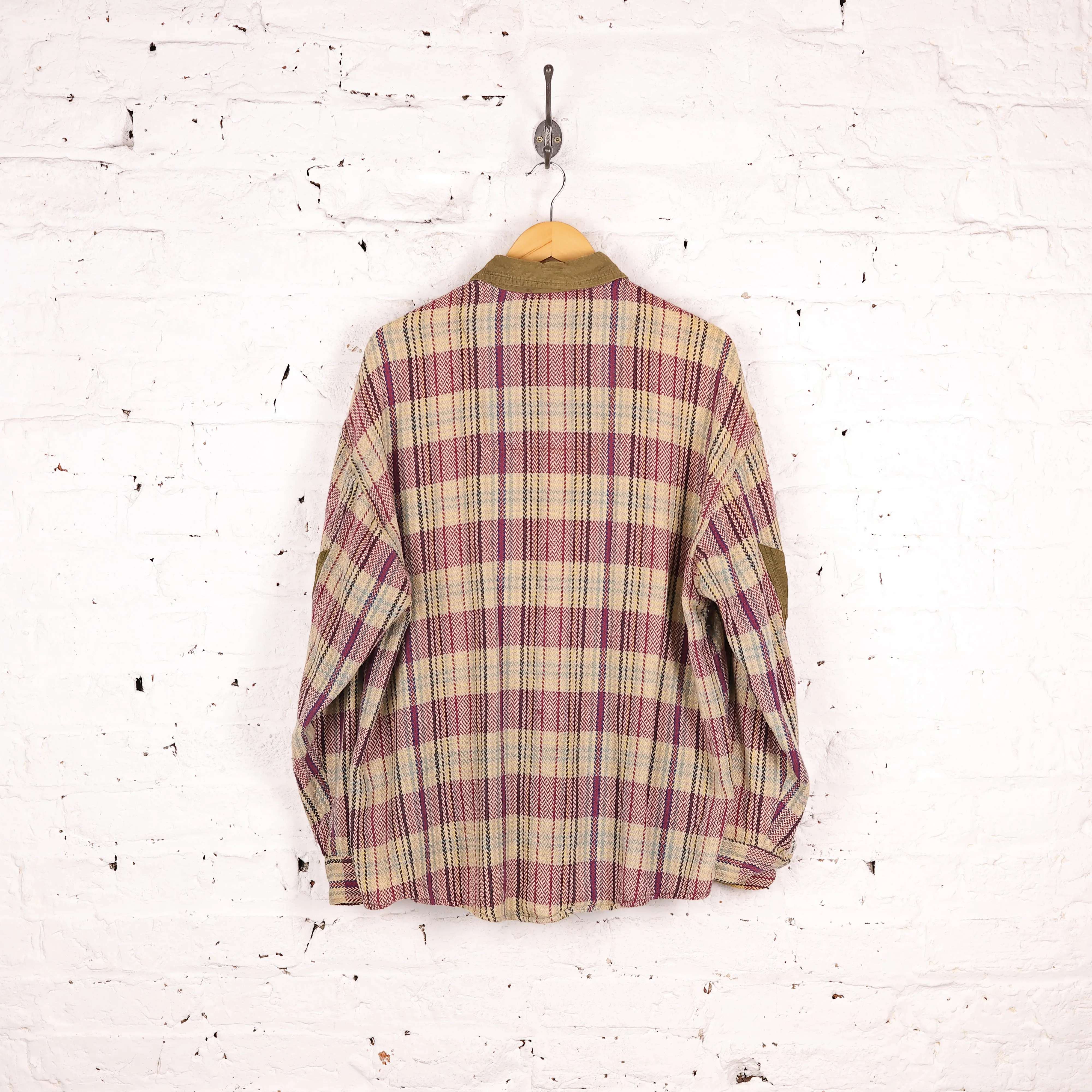 Plaid Check Shirt - Beige - XL