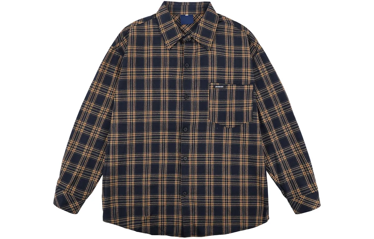 Plaid Long-sleeve Retro Shirt Jacket