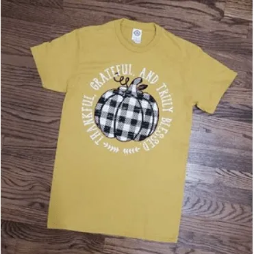 Plaid pumpkin t-shirt