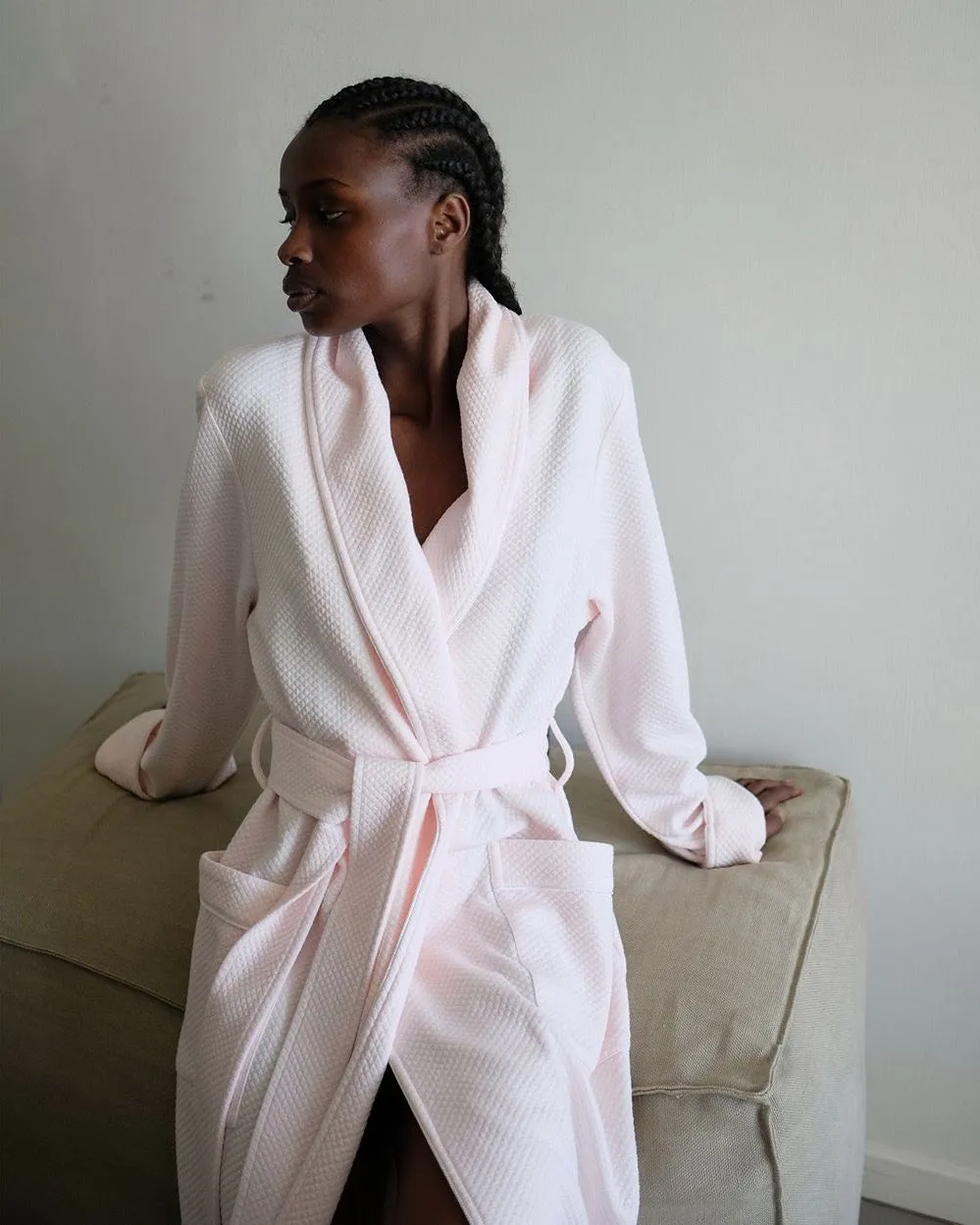 Pluto - Sylvie Matelassé Dressing Gown - Pink