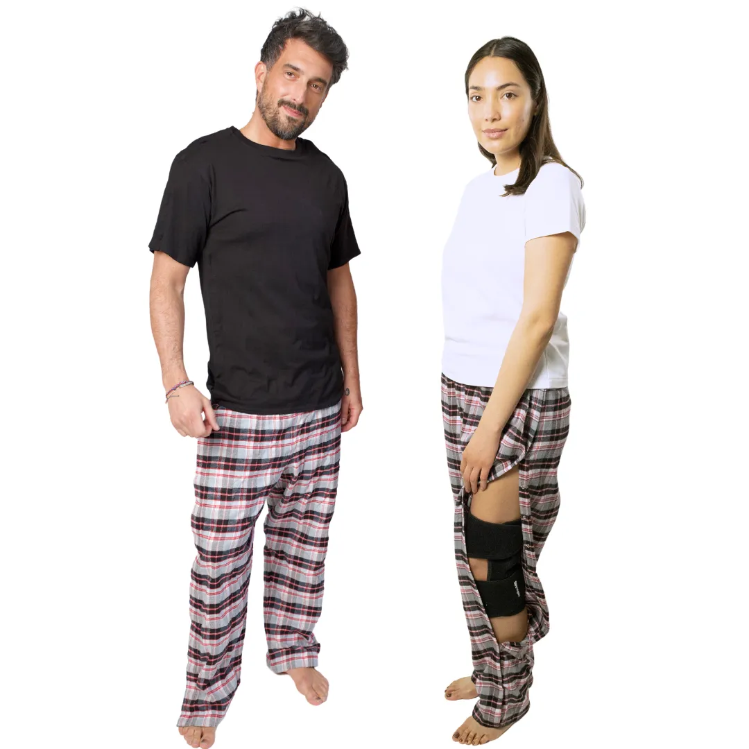 Post Surgery Recovery Unisex Tearaway Flannel Pajamas