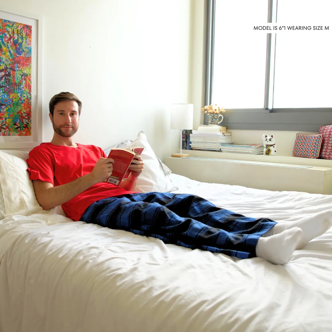 Post Surgery Recovery Unisex Tearaway Flannel Pajamas