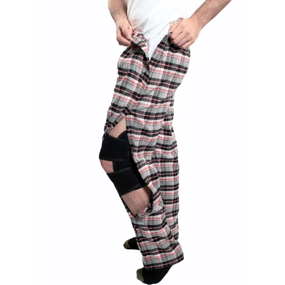 Post Surgery Recovery Unisex Tearaway Flannel Pajamas