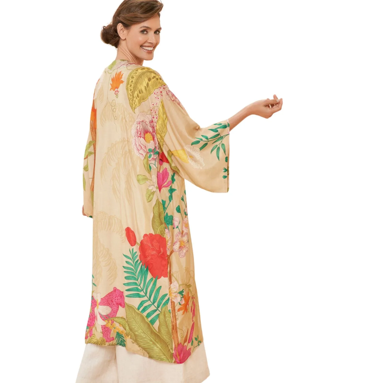 Powder Tropical Flora Kimono - Coconut