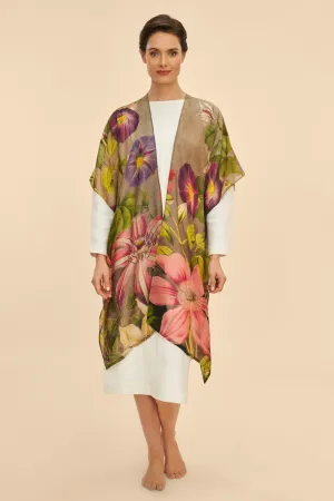 Powder Wool Wraparound Oversized Botanicals