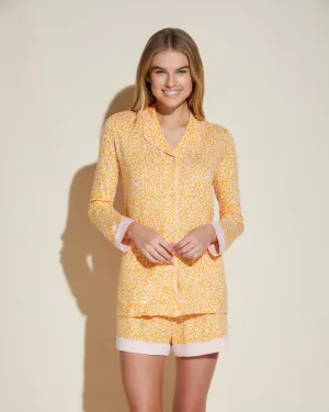 Printed Long Sleeve Top & Boxer Pajama Set
