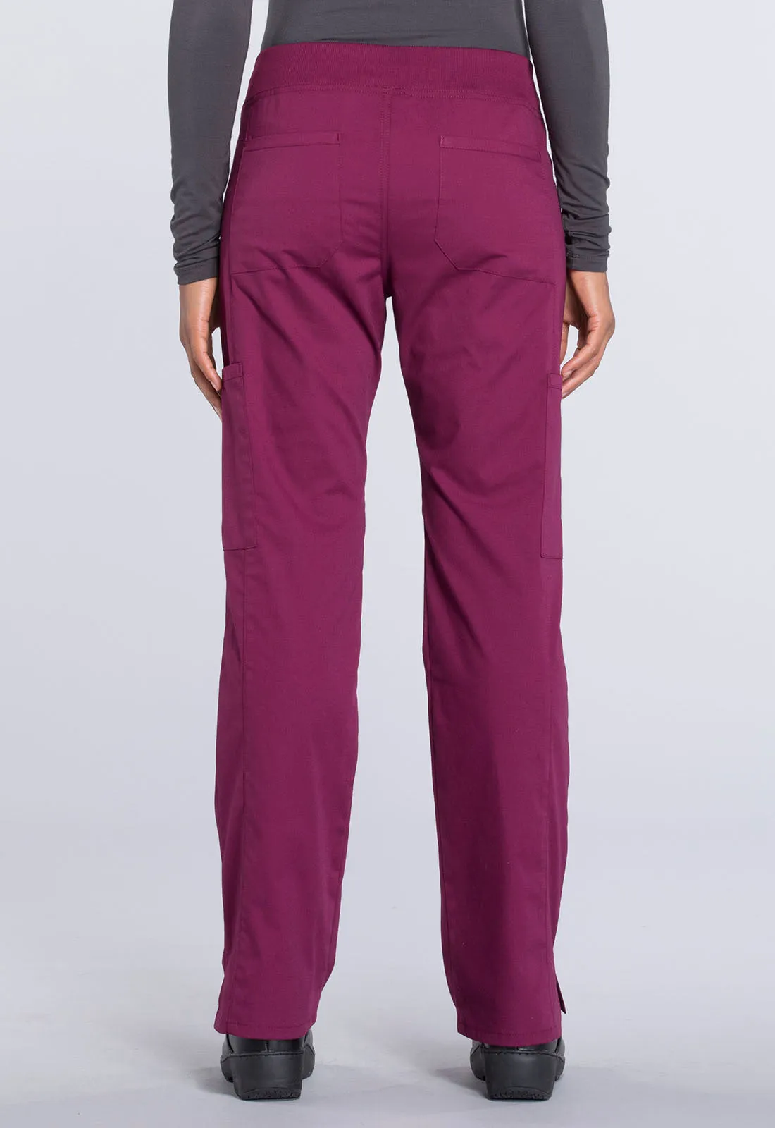 Professionals WW170 Mid Rise Straight Leg Pull-on Cargo Pants Wine